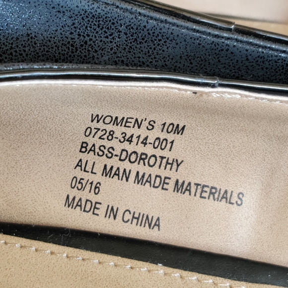 Bass Dorothy Black Wedge Heels Sz 10 - Picture 8 of 9